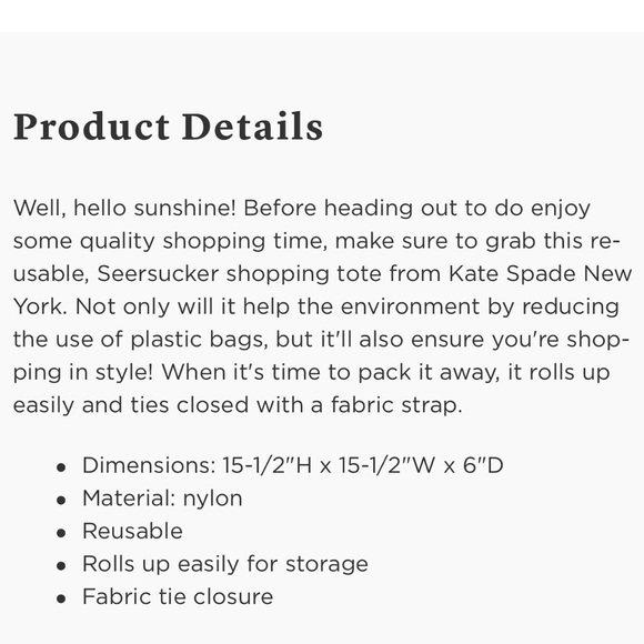 🎉 HP 🎉 🆕 Kate Spade ♠️ Hello Sunshine Reusable Tote - Picture 9 of 9